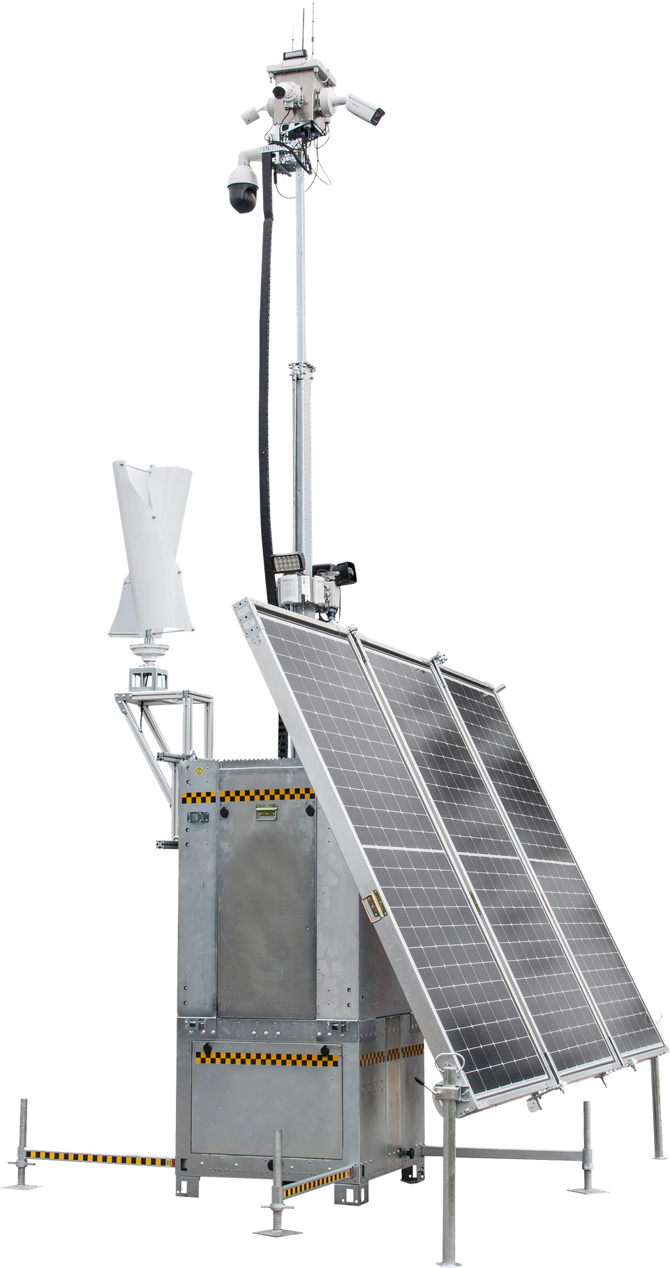 Mobile Videoüberwachung mit Kameramast und Solarmodulen